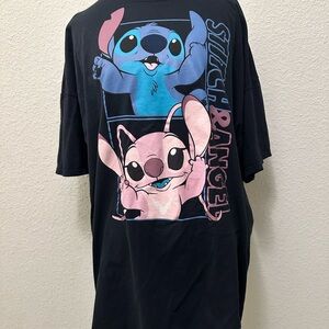 Disney Black Stitch and Angel Graphic T-Shirt